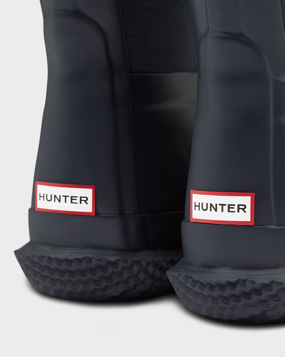 Kids Hunter Snow Boots Navy - Original Big Insulated Roll Top Sherpa - 6051273-CG